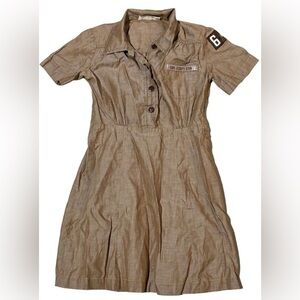 Girl Scouts Brownie Uniform Dress 100% Cotton Vintage 1950s 60s